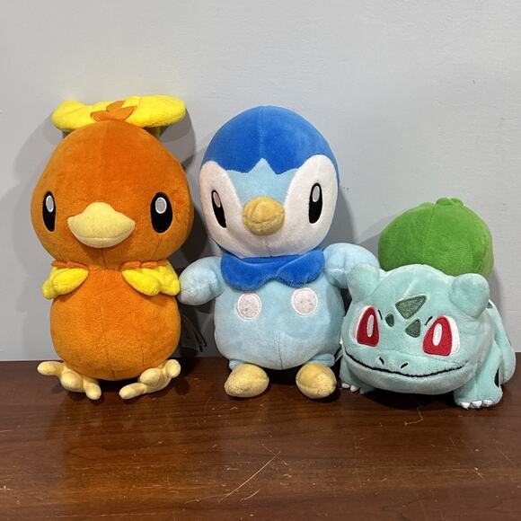 Pokémon Center Accessories - Pokemon Center Plush Lot Torchic Piplup Bulbasaur Stuffed Animals